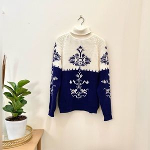 VTG Alexander’s Blue + White Sweater (Size:L)